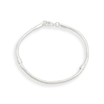 Baza do Bransoletek Modułowych, Mosiądz, Srebrny, 180x3mm, 1szt (13WB14921)