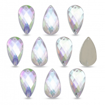 Dżety do Przyszycia Akryl Kolor AB Bezbarwny 30x16x5mm 10szt (13WB14965)