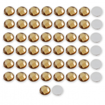 Dżety Kaboszony Akrylowe Fasetowane Okrągły Płaski 12x4.5mm Kolor: Brązowy 50szt (13WB14584)