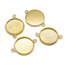 Zawieszka Łącznik pod Kaboszon Mosiądz 21.5x16x2.5mm Wewnątrz 14mm Otwór 1.5mm Kolor: Złoty 4szt (13WB15100)