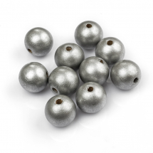 Koraliki Drewniane Barwione 24-25mm Kolor: Srebrny 10szt (13WB12790)