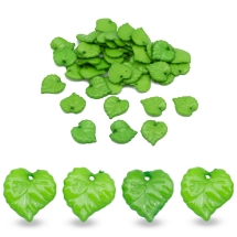 Підвіски Акрил Непрозорі, Лист, Колір: Жовто-зелений, Розмір: 16х2мм, Отвір: 1мм, близько 165шт / 50г, (13WB14286)