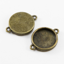 Zawieszka Łącznik pod Kaboszon Stop Metalu 25x18x3mm Wewnątrz 15mm Otwór 2mm Kolor: Brązowy 5szt (13WB15389)