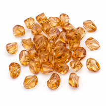 Koraliki Akrylowe, Przezroczyste, Figurowe, Złote, 17x14x14mm, 34szt/50g (13WB15391)