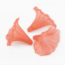 Намистини Акрил Матові, Прозорі, Квітка, Колір: Лососевий, Розмір: 41x35x35мм, Отвір 3мм, (13WB15490)