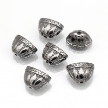 Конус Шапочки для Бусин, Сплав, Колір: Збройна Сталь, Розмір: 14х20х12мм, Отвір 2.5мм, (13WB15645)