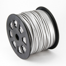 Sznurek Zamszowy Sztuczna Skóra 3x1mm Kolor: Srebrny 5m (13WB15763)