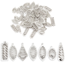 Кулон Залізний, Мікс Форм, Колір: Платина, Розмір: 30 ~ 33x11.5 ~ 20.5x3 ~ 5мм, Отвір 1.5мм, (13WB15829)