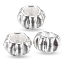 Koraliki Modułowe Charms Stop Metalowy, Srebro 12x12x6.5mm, 3szt (13WB16155)