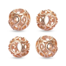 Koraliki Modułowe Charms Stop Metalowy,  Różowe Złoto 11x9.5mm, 4szt (13WB16257)