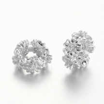 Koraliki Modułowe Charms Eko Mosiądz i Cyrkonia, Platynowy 11.5x6mm, 1szt (13WB16282)