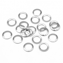 Конектор Кільце, Нержавіюча Сталь, Колір: Сталь, Розмір: 15х1мм, Отвір 11мм, (13WB16384)