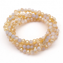 Koraliki Szklane Galwanizacja Fasetowane 4x3mm 140szt/42cm/sznur (13WB16439)