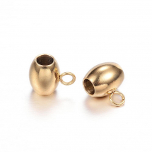 Бейл Овальний, Нержавіюча Сталь, Колір: Золото, Розмір: 9x7x6мм, Отвір 2мм, (13WB16463)