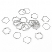 Конектор Шестикутник зі Сплаву, Шестикутник, Колір: Срібло, Розмір: 12x14x1мм, (13WB16466)