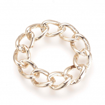 Конектор Кільце Витий Ланцюг зі Сплаву, Колір: Золото, Розмір: 29x3мм, Отвір 16мм, (13WB16489)