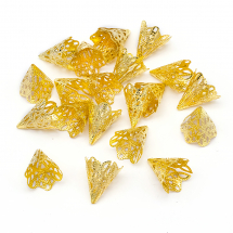 Конус Шапочки для Намистин Залізні, Золото, 17x20мм, Отвір 1мм, (13WB16746)