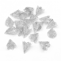 Конус Шапочки для Бусин, Залізні, Колір: Срібло, Розмір: 17x20мм, Отвір 1мм, (13WB16747)