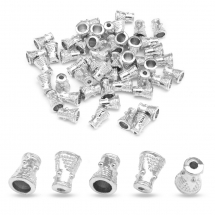 Конус Шапочки для Бусин з Металу, Колір: Платина, Розмір: 8х6х6мм, Отвір 2мм, (13WB16750)