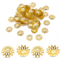 Nakładki na Koraliki Żelazne Filigran 16x4,5mm Kolor: Złoty 100szt/opakowanie (13WB16815)