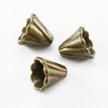 Конус Шапочки для Бусин, Сплав, Колір: Бронза, Розмір: 13x12мм, Отвір 2мм, (13WB16818)