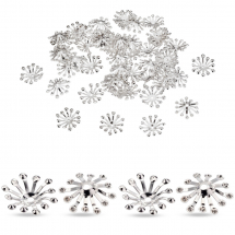 Шапочки для Бусин Залізні, Квітка, Колір: Срібло, Розмір: 12 ~ 14х3.5мм, Отвір 1.5мм, (13WB16839)