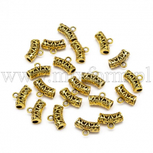 Бейл зі Сплаву, Вигнута Трубка, Золото, 9х14х5мм, Отвір 2мм, (13WB16901)