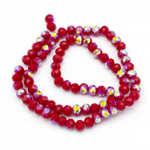 Koraliki Szklane Galwanizacja Fasetowane, 6x4mm 99szt/48cm/sznur (13WB16884)