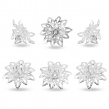 Шапочки для Бусин, Латунь, Квітка, Колір: Срібло, Розмір: 16х8мм, Отвір 1.5мм, (13WB16907)