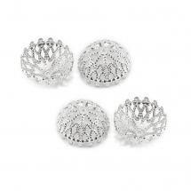 Шапочки для Бусин, Латунь, Філігранні, Круглі, Колір: Платина, Розмір: 20х10мм, Отвір 1мм, (13WB16918)