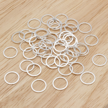 Конектор Кільце, Латунь, Колір: Срібло, Розмір: 10х1мм, (13WB16943)