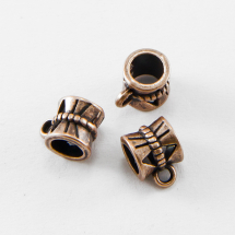 Бейл Бочонок, Сплав, Колір: Мідь, Розмір: 10x7x7мм, Внутрішній Діаметр 4мм, Отвір 1мм, (13WB16945)