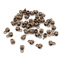 Бейл Трубка, Сплав, Колір: Мідь, Розмір: 9х5х7мм, Отвір 1.5мм, (13WB16967)