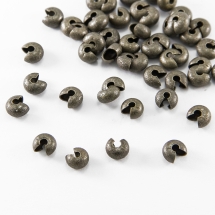 Намистини Кришки крімп, Латунь, Оболонки для затискних Бусин стопери, Колір: Бронза, Розмір: 5х4мм, Отвір 2.2мм, (13WB17012)