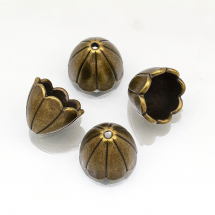 Конус Шапочки для Бусин, Сплав, Колір: Бронза, Розмір: 17х16мм, Отвір 2мм, (13WB17179)