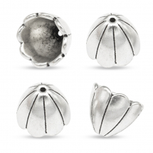 Конус Шапочки для Бусин, Сплав, Колір: Античне Срібло, Розмір: 17х16мм, Отвір 2мм, (13WB17180)