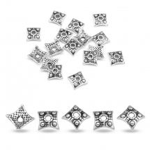 Шапочки для Бусин, Сплав, Квітка, Колір: Античне Срібло, Розмір: 7.5х7.5х3мм, Отвір 2мм, (13WB17193)