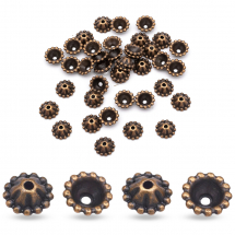 Шапочки для Бусин з Металу, Квітка, Колір: Мідь, Розмір 8х3мм, Отвір 1мм, (13WB17196)