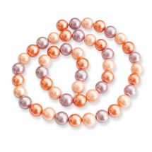 Koraliki Shell Pearl Klasa A Okrągłe Kolor: Różowy 8 mm Otwór 1 mm 54szt/40.5cm/nić (13WB17222)