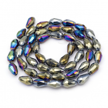 Koraliki Szklane Galwanizacja Fasetowane 15x10mm 50szt/75cm/sznur (13WB17248)