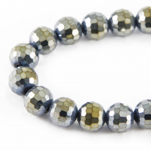 Koraliki Szklane Galwanizacja Fasetowane 8mm 72szt/58cm/sznur (13WB17301)