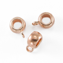 Бейл Бочонок, Тибетський Стиль, Біжутерний сплав, Колір: Рожеве Золото, Розмір: 11.5x8x5.5мм, Діаметр усередині 4.8мм, Отвір 2мм, (13WB10609)