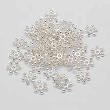 Намистини-Роздільники, Сплав, Сніжинка, Колір: Срібло, Розмір: 10х2.5мм, Отвір 1.5мм, (13WB17331)