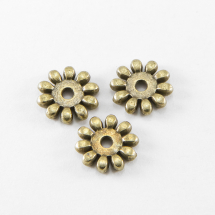 Намистини-Роздільники, Сплав, Сніжинка, Колір: Бронза, Розмір: 10х2мм, Отвір 1.5мм, (13WB17348)
