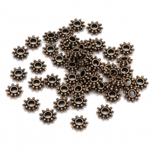 Намистини-Роздільники, Сплав, Квітка, Колір: Мідь, Розмір: 9х3мм, Отвір 3мм, (13WB17387)