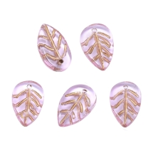 Zawieszka Szklana 18x11x3mm Otwór 1.2mm Kolor: Śliwkowy 5szt (13WB17470)