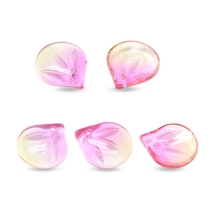 Zawieszka Szklana 15x13.5x4mm Otwór 1.2mm Kolor: Jasny Koral 5szt (13WB17475)