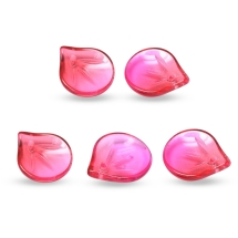 Zawieszka Szklana 15x13.5x4mm Otwór 1.2mm Kolor: Fuksja 5szt (13WB17479)