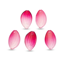 Zawieszka Szklana 20.5x12x2.5mm Otwór 1mm Kolor: Jasny Różowy 5szt (13WB17483)