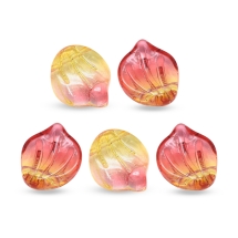 Zawieszka Szklana 15x12x4mm Otwór 1mm Kolor: Pomarańczowo-czerwony 5szt (13WB17484)